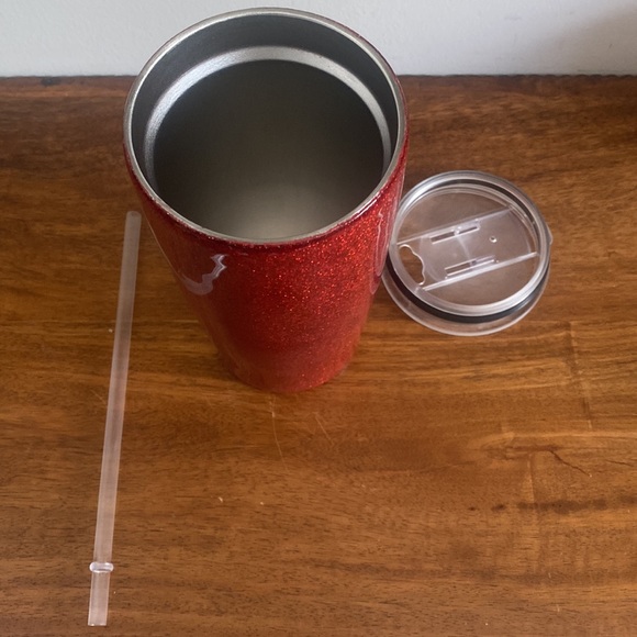 Coca Cola Stainless Steel Travel Tumbler with straw. Sparkly/Glittery. - Picture 11 of 15